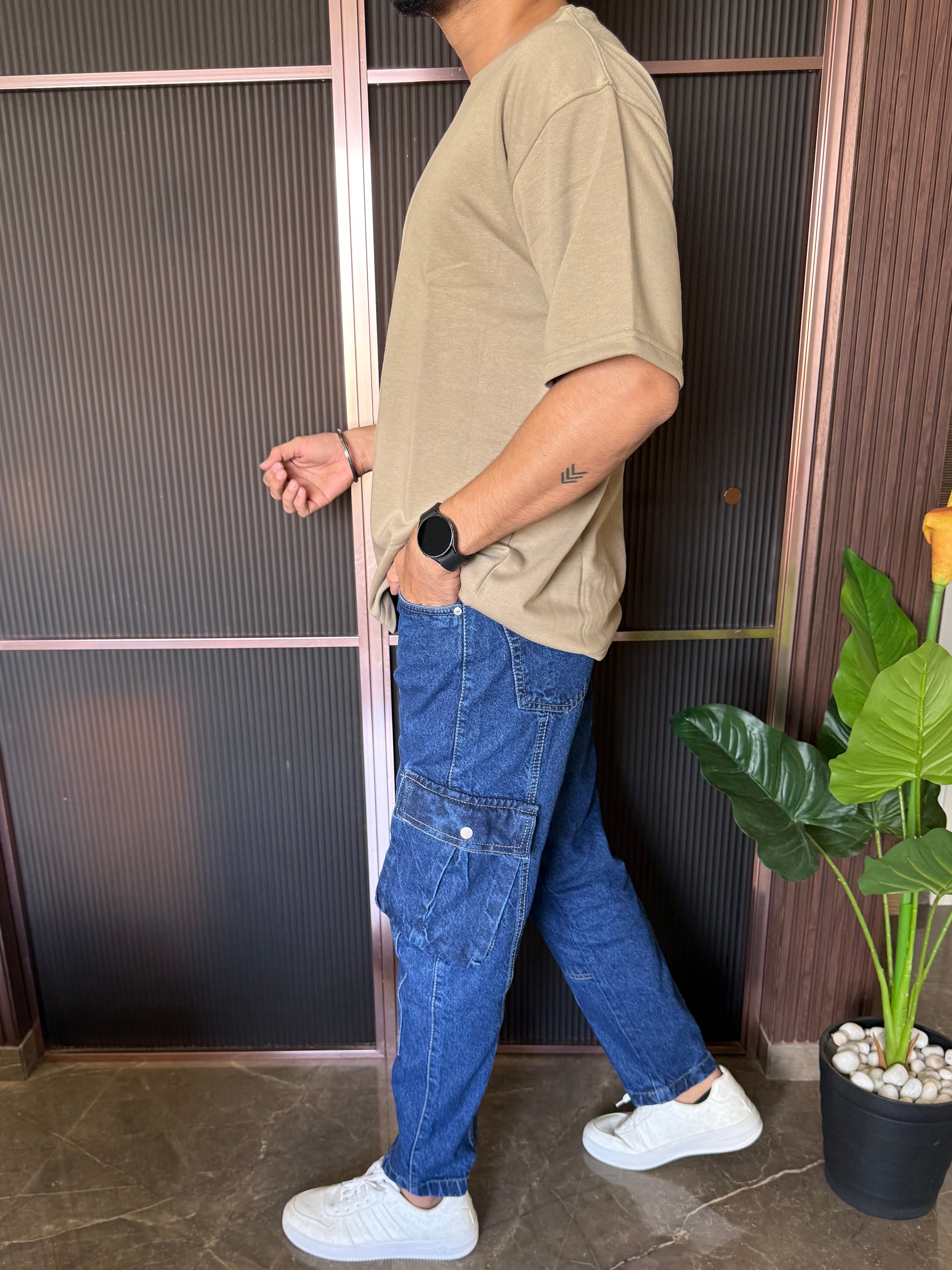 Drop Shoulder Camel Oversize Tee