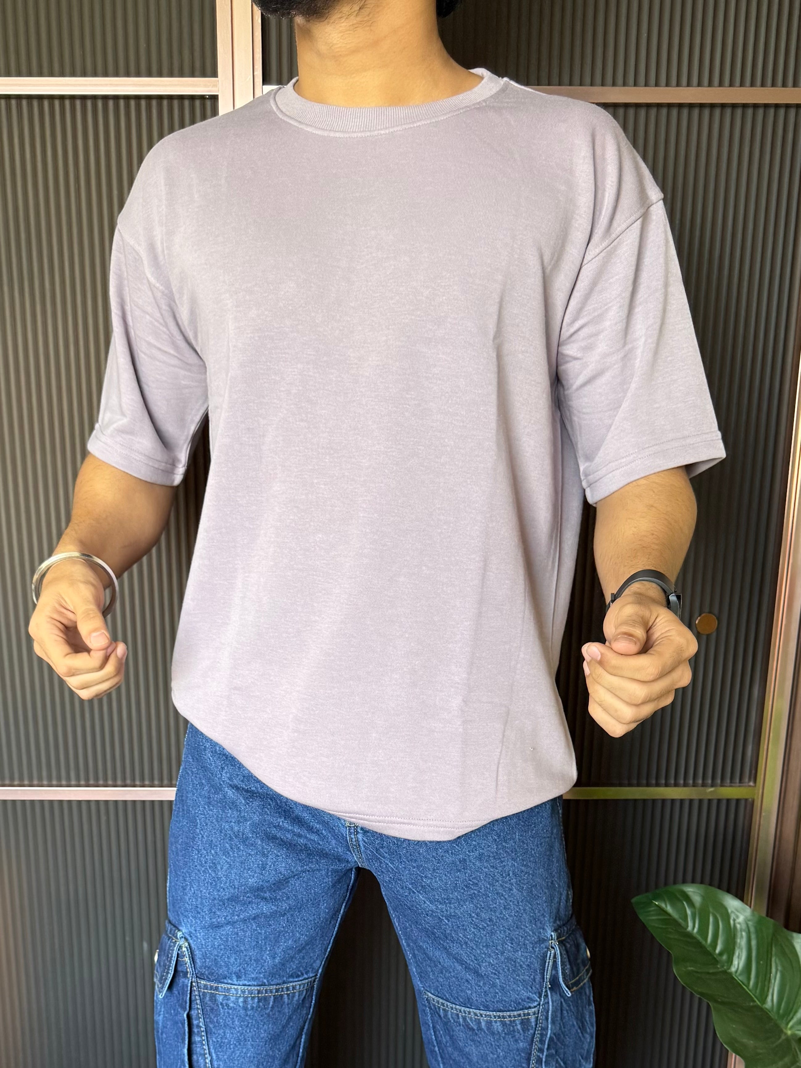 Drop Shoulder Lavendar Oversize Tee
