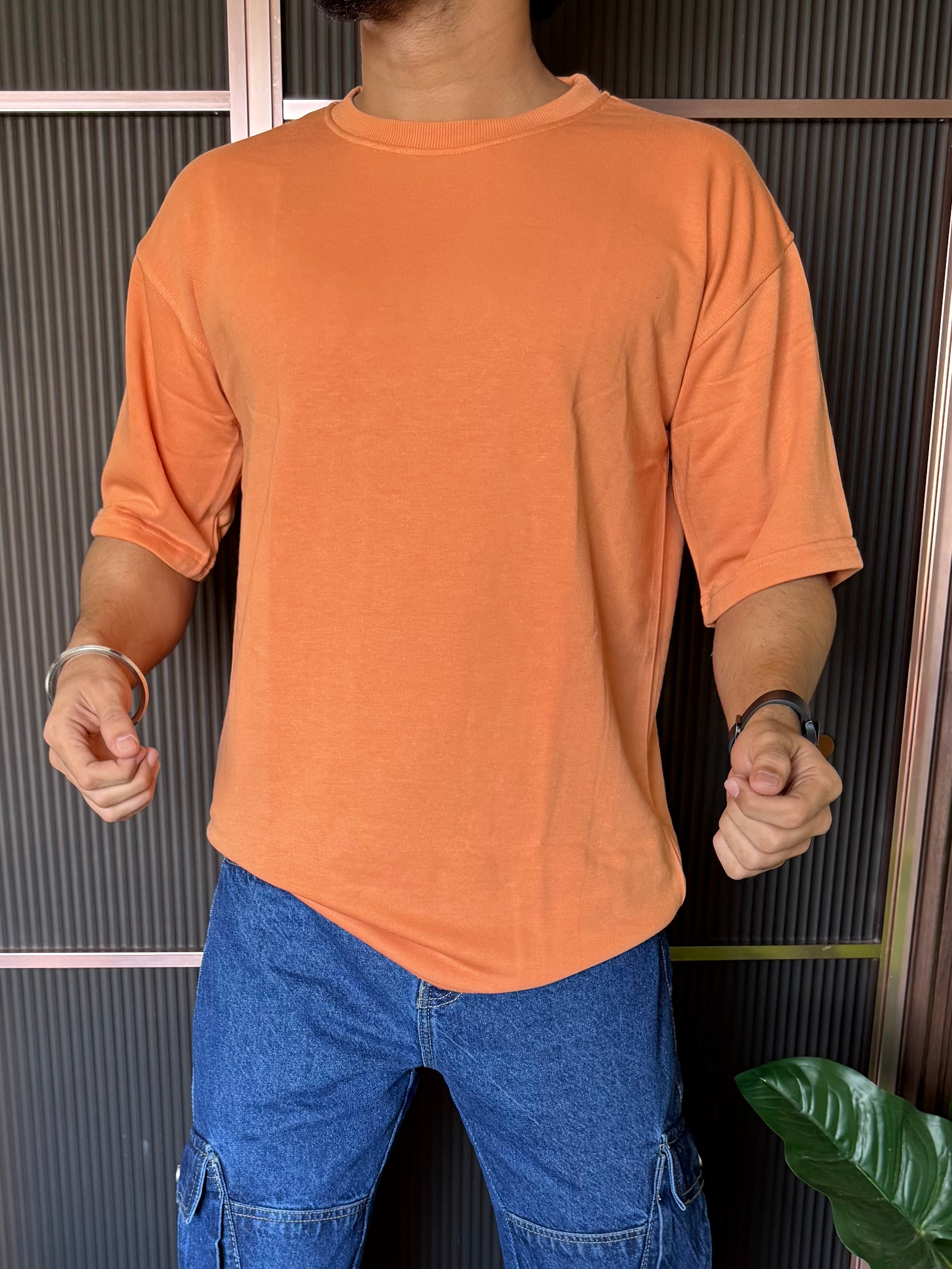 Drop Shoulder Orange Oversize Tee