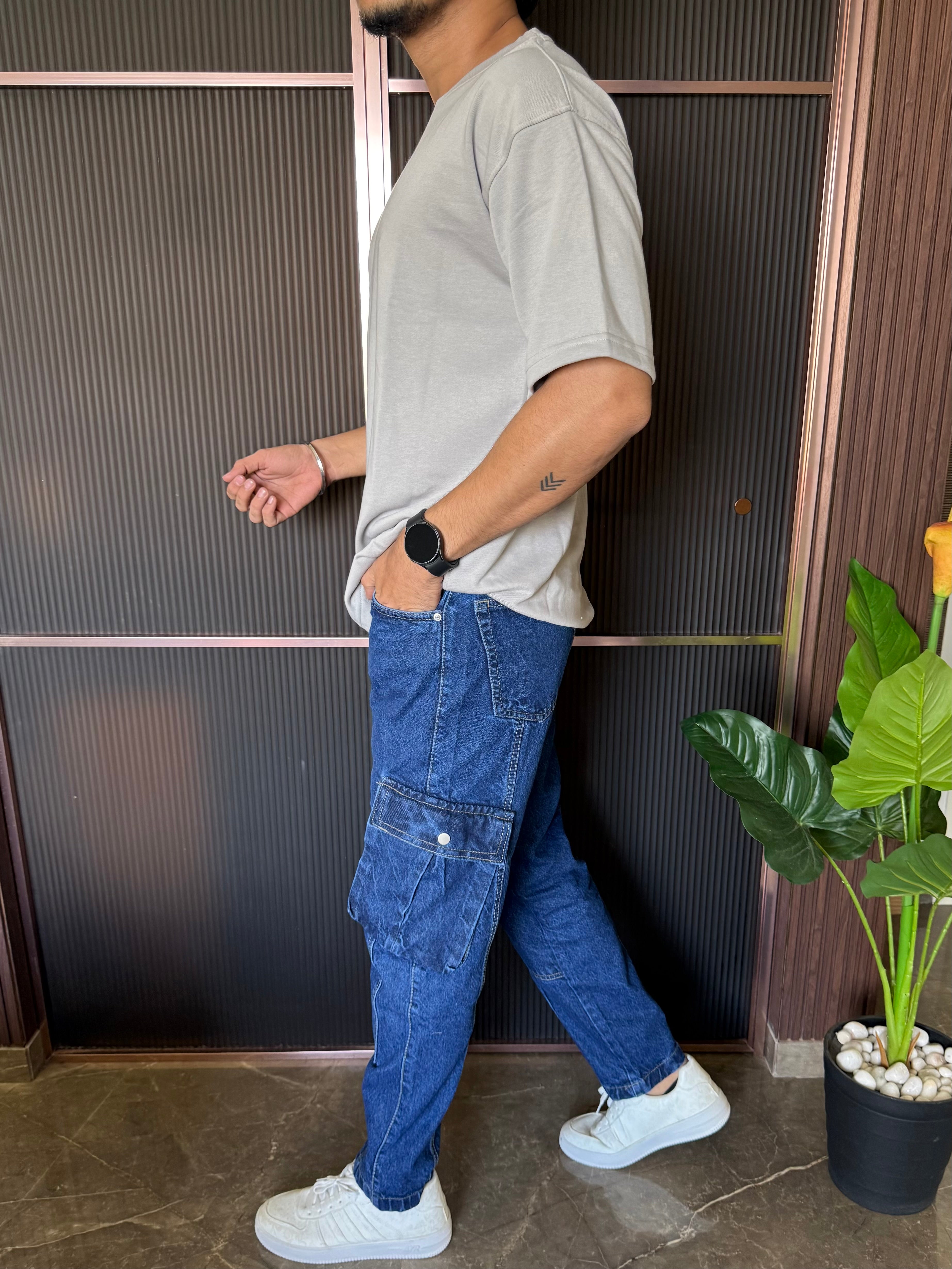 Drop Shoulder Light Grey Oversize Tee