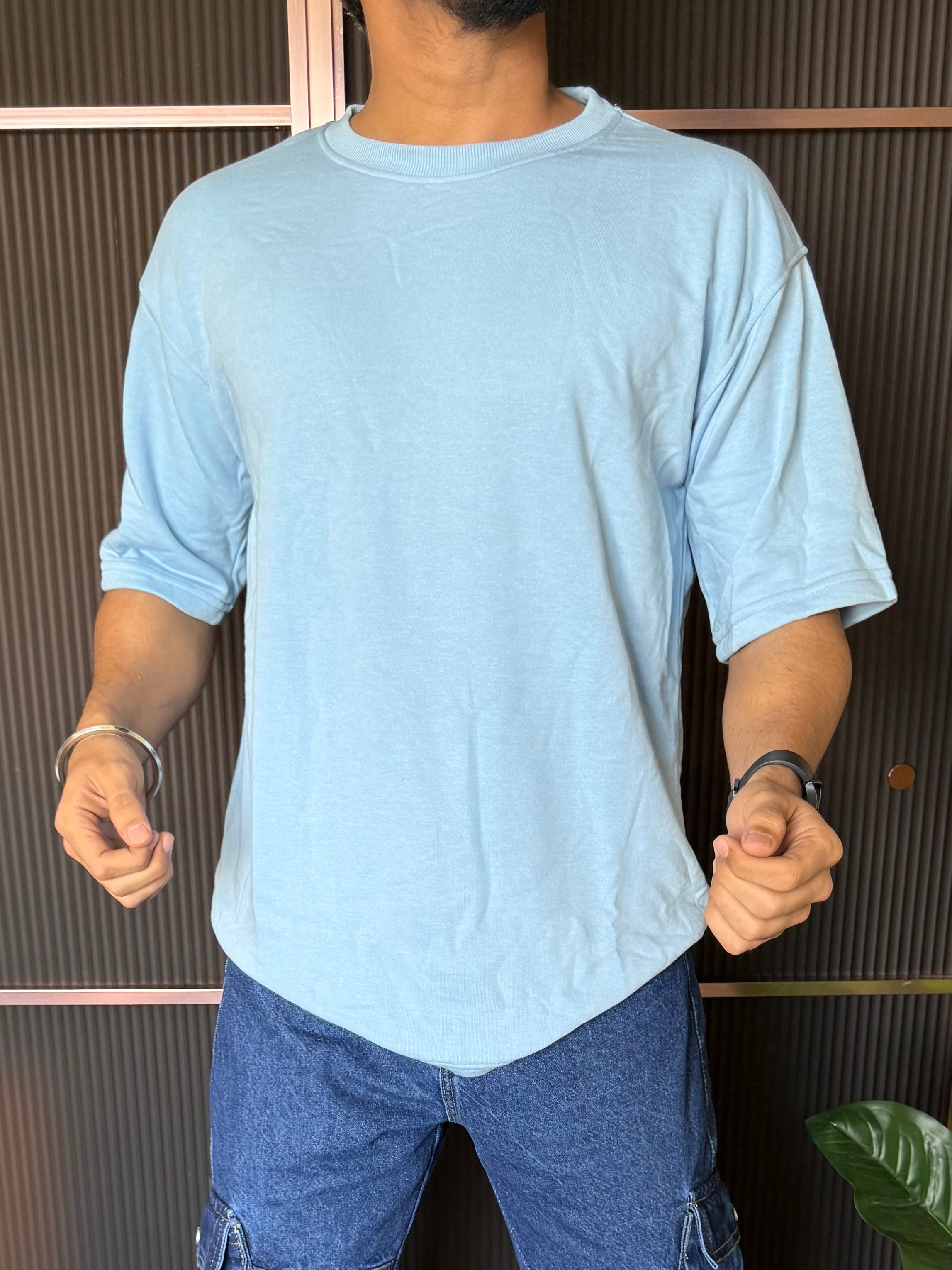 Drop Shoulder Sky Oversize Tee