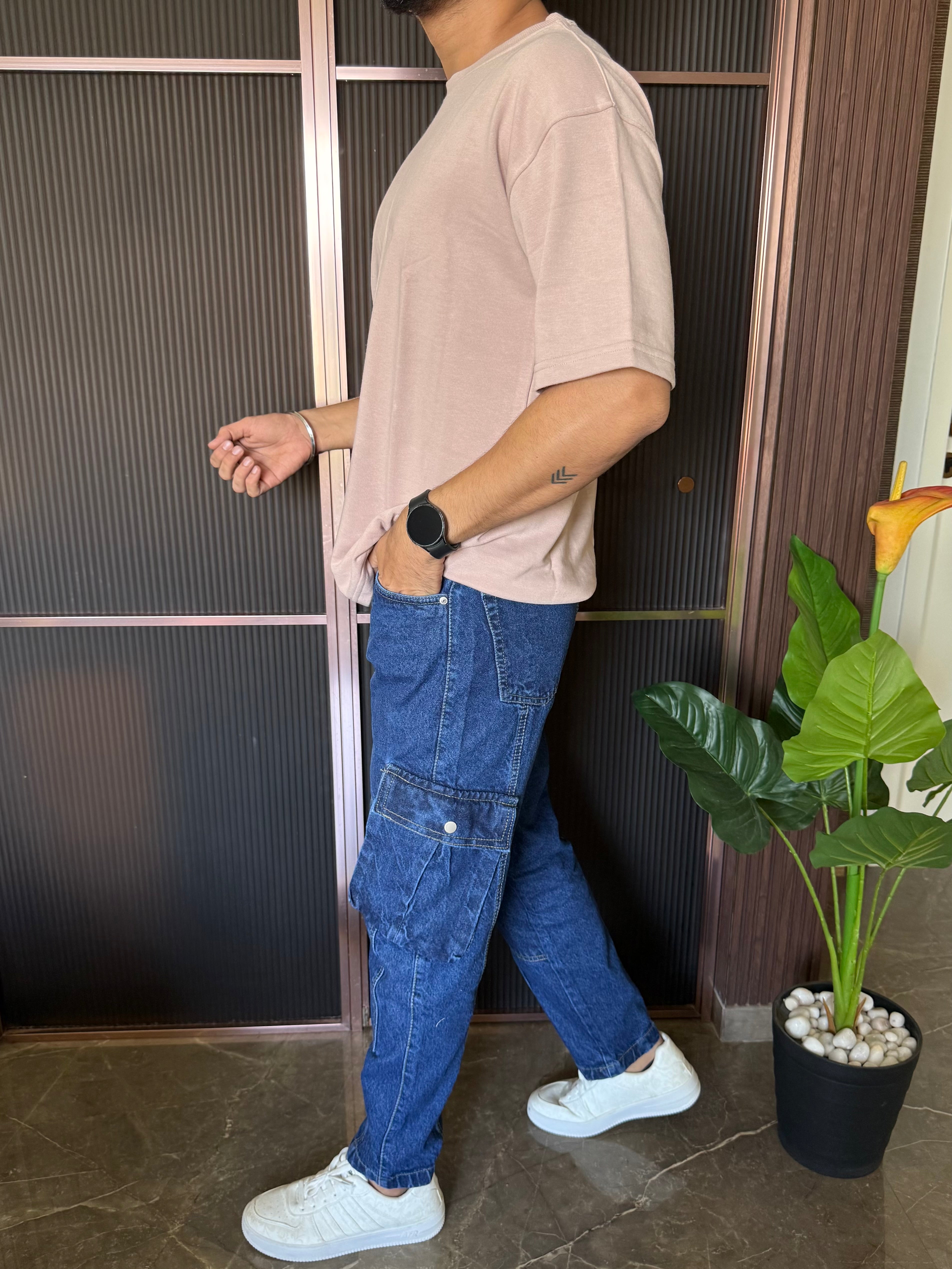 Drop Shoulder Peach Oversize Tee