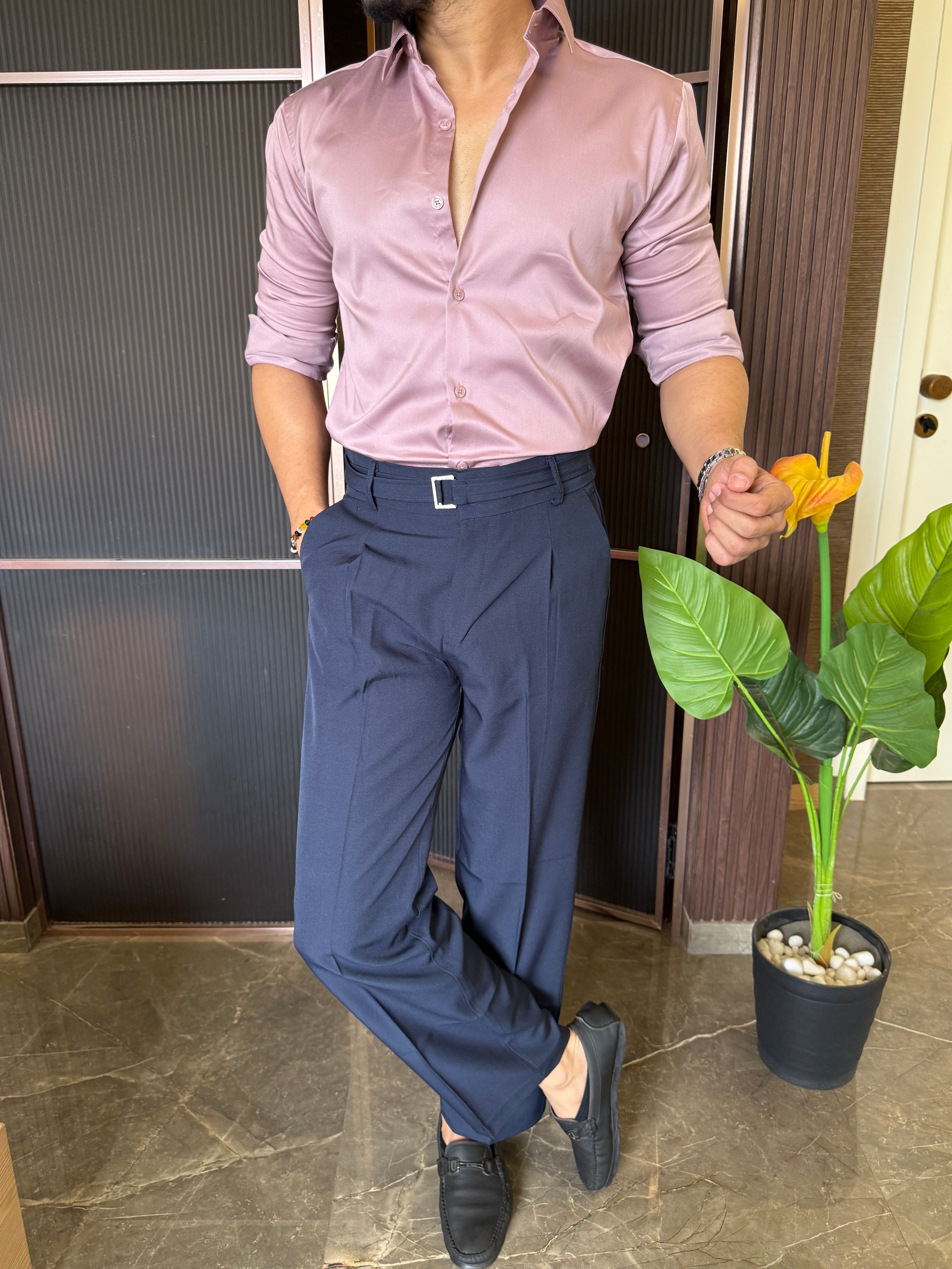 Cotton Satin Peach Fullsleeve Shirt