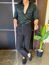 Satin DarkGreen Full sleeves Shirt