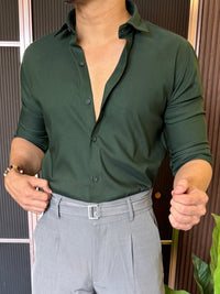 Stretchable Cotton Green FullShirt
