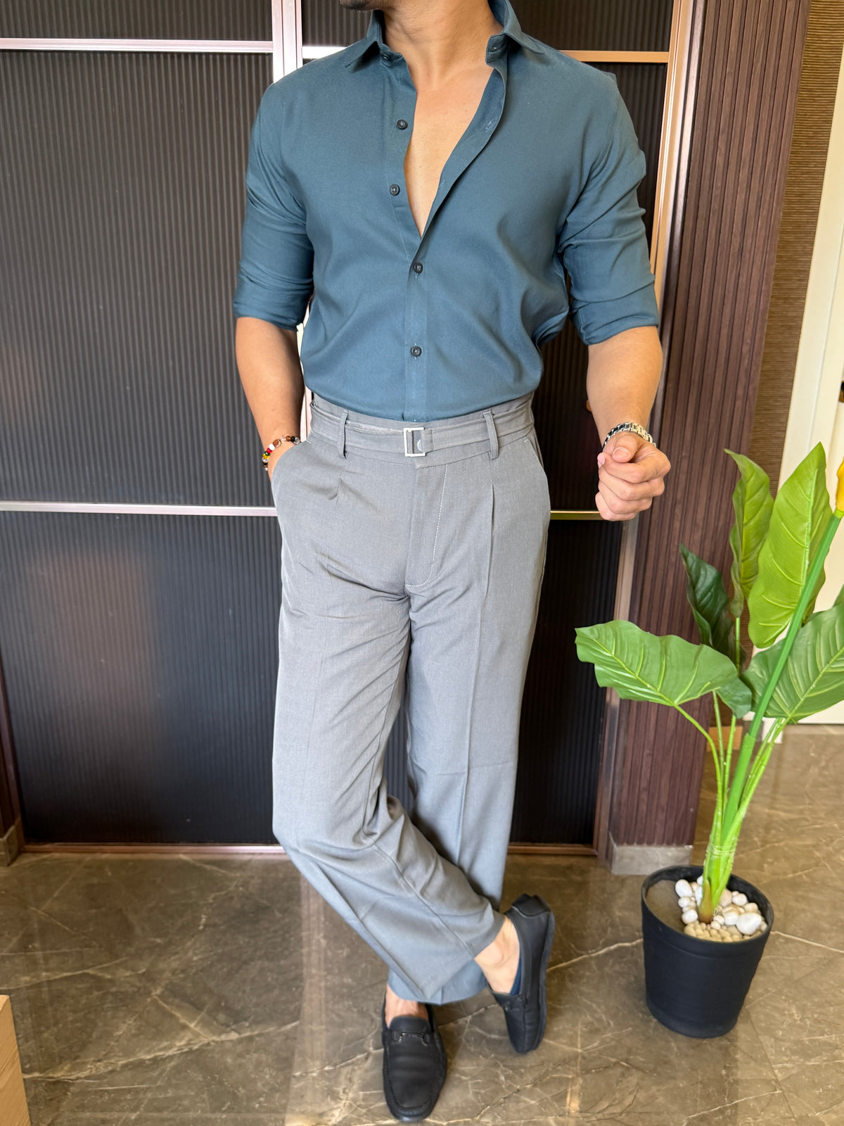 Stretchable Cotton Blue FullShirt