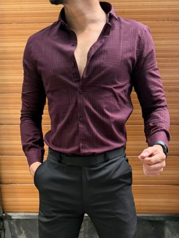 Printed 2 Semi Formal Wine Shirt