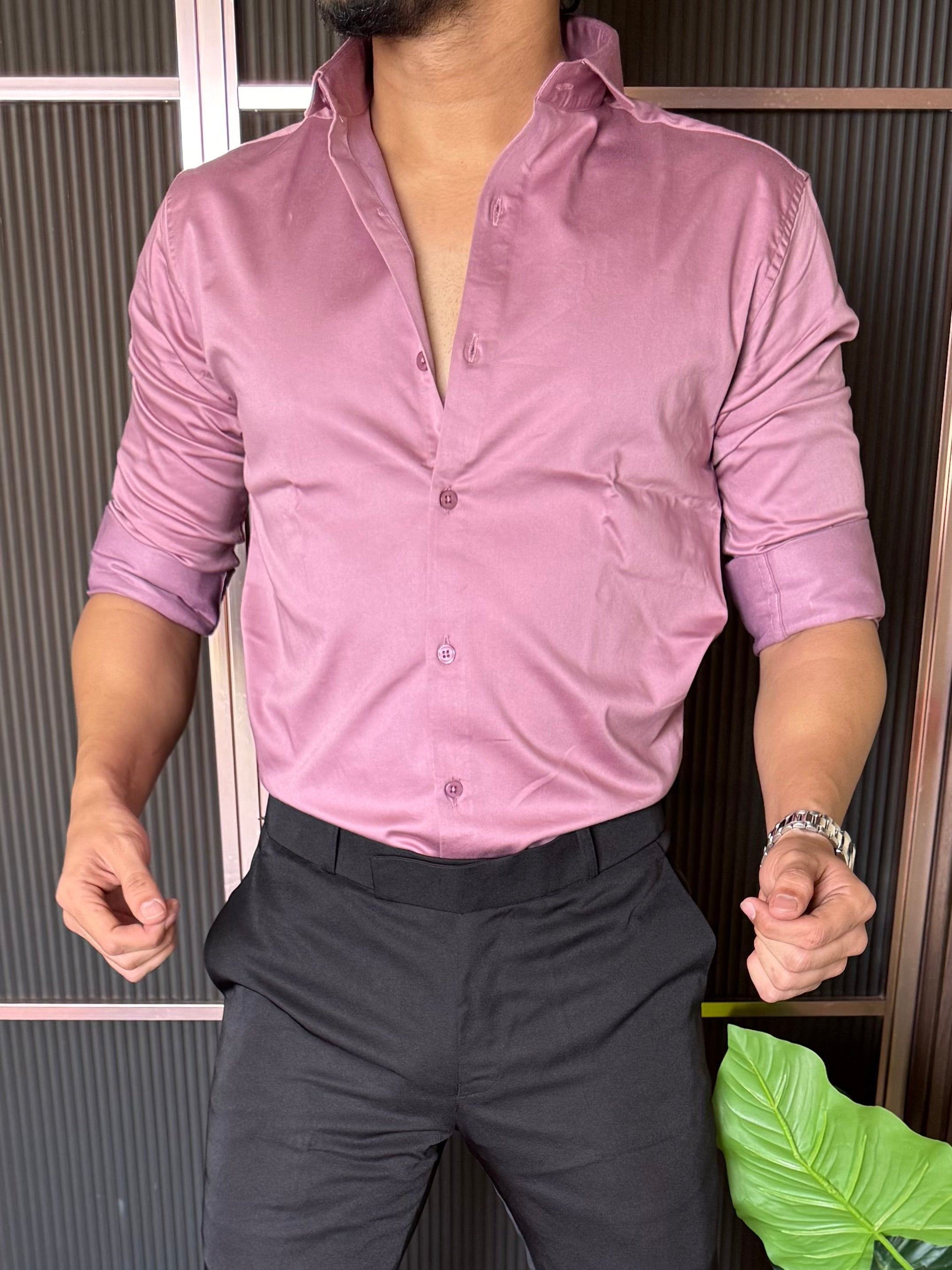 Cotton Lycra Onion Full Sleeves Shirt
