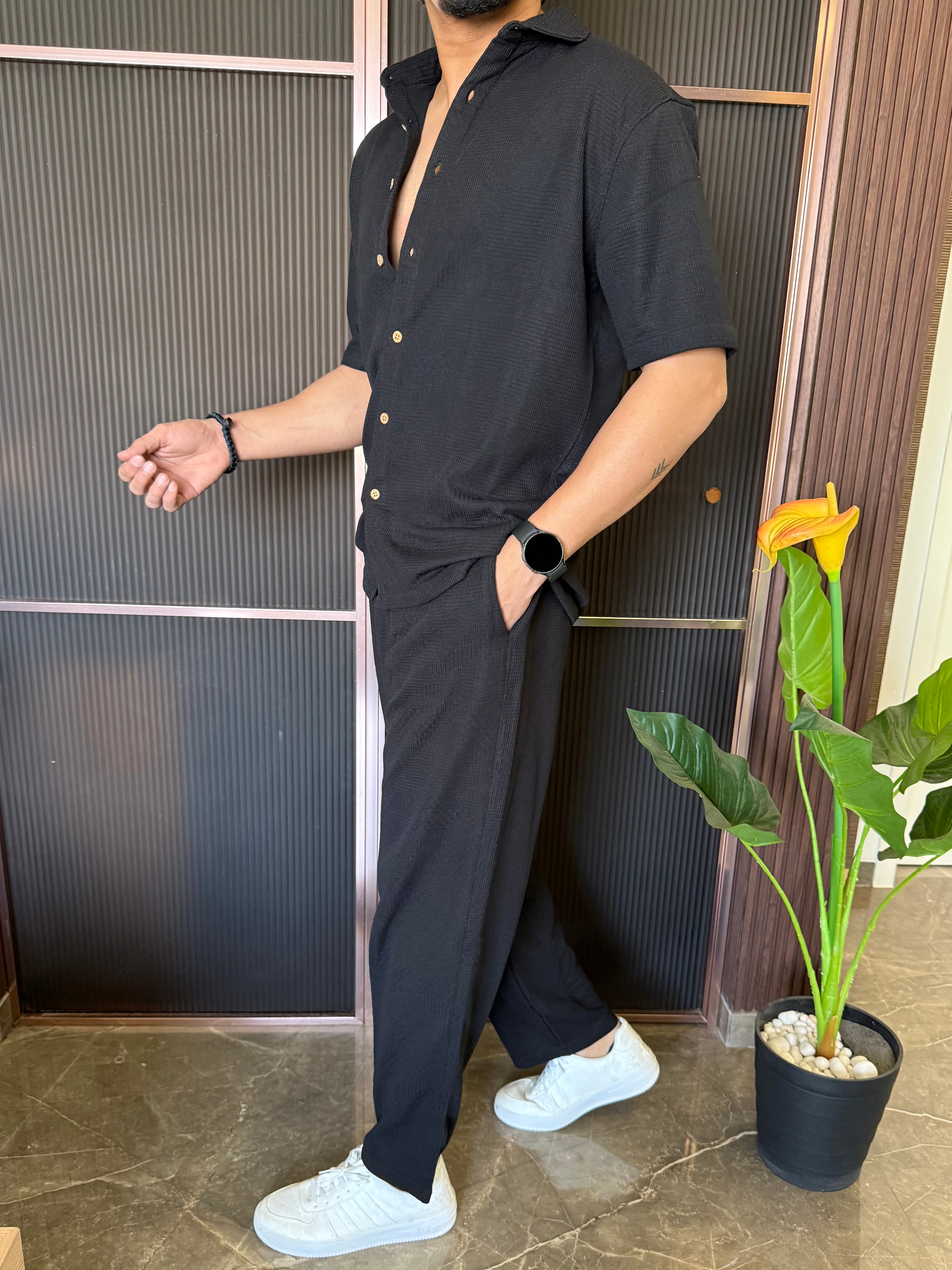 Oversize Black Baggy Cords
