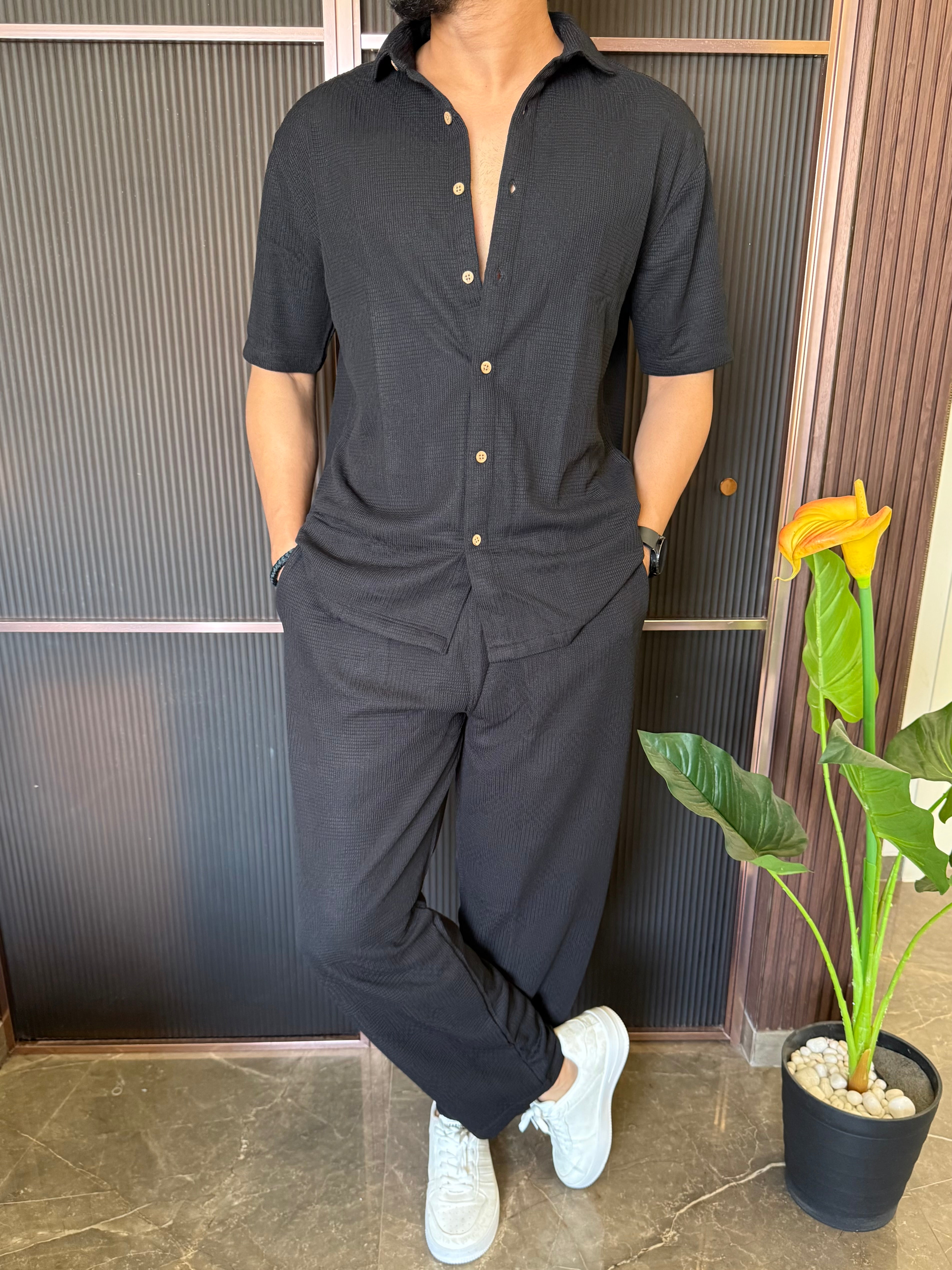 Oversize Black Baggy Cords