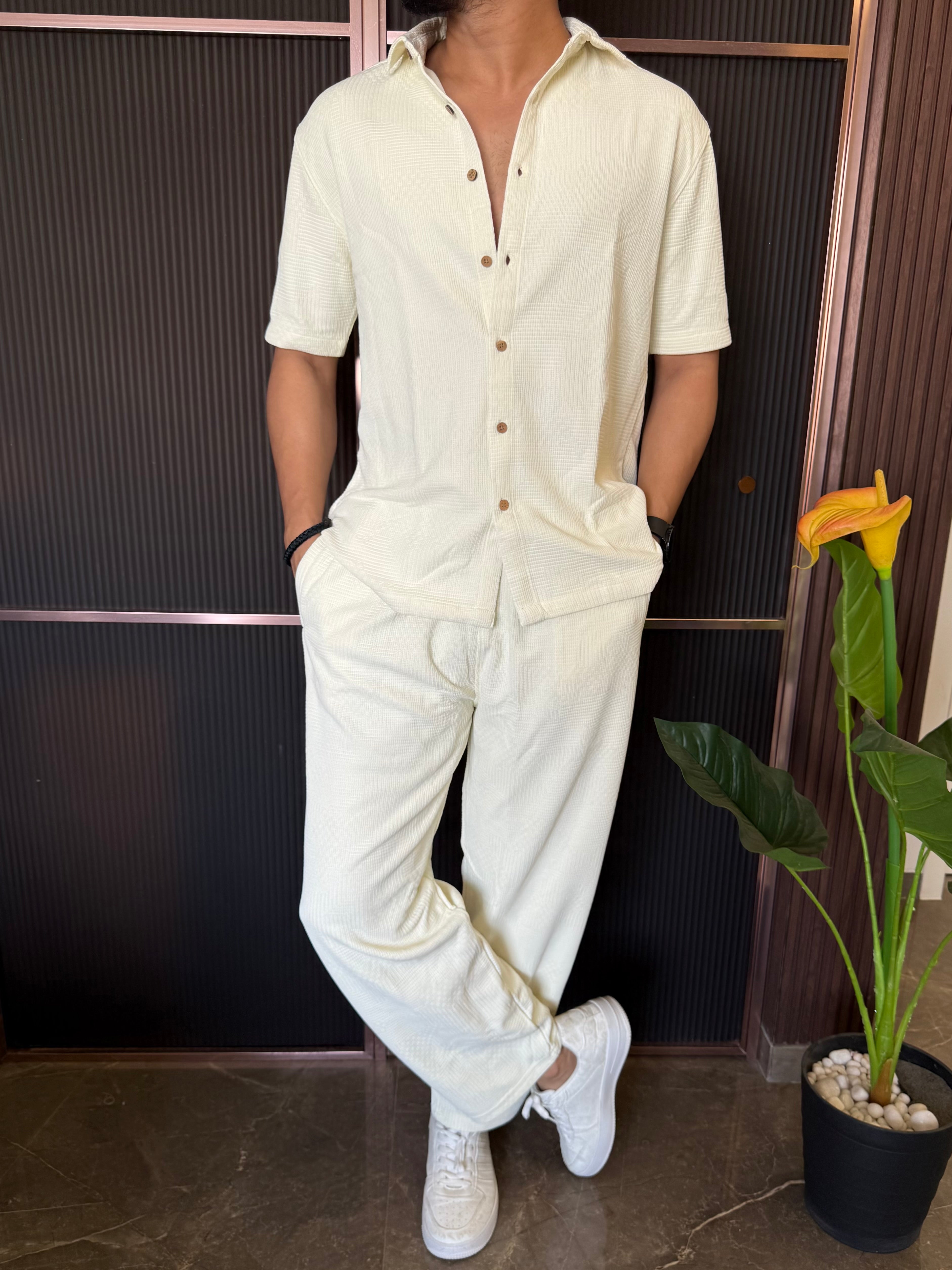 Oversize Cream Baggy Cords