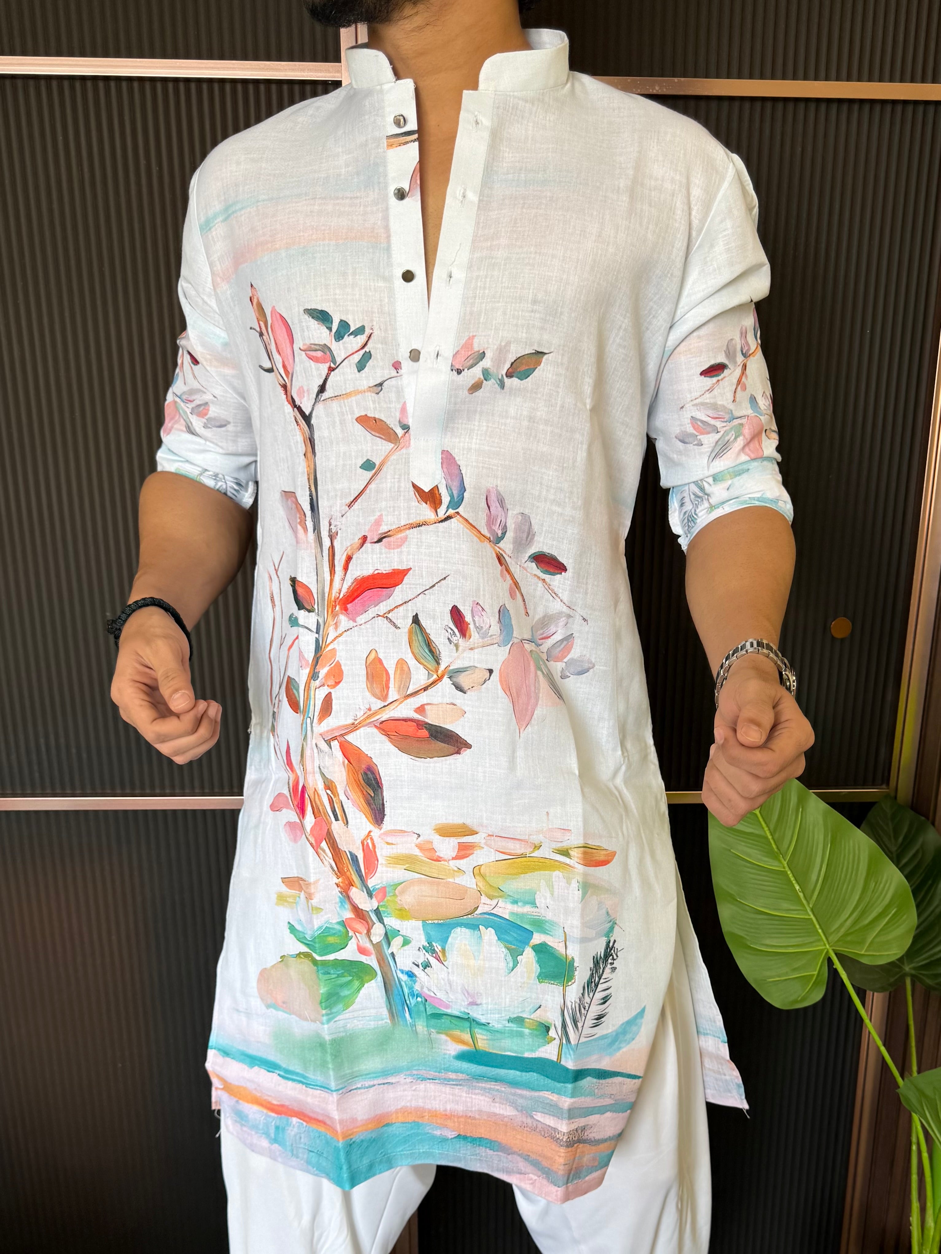 Premium Linen Printed Kurta
