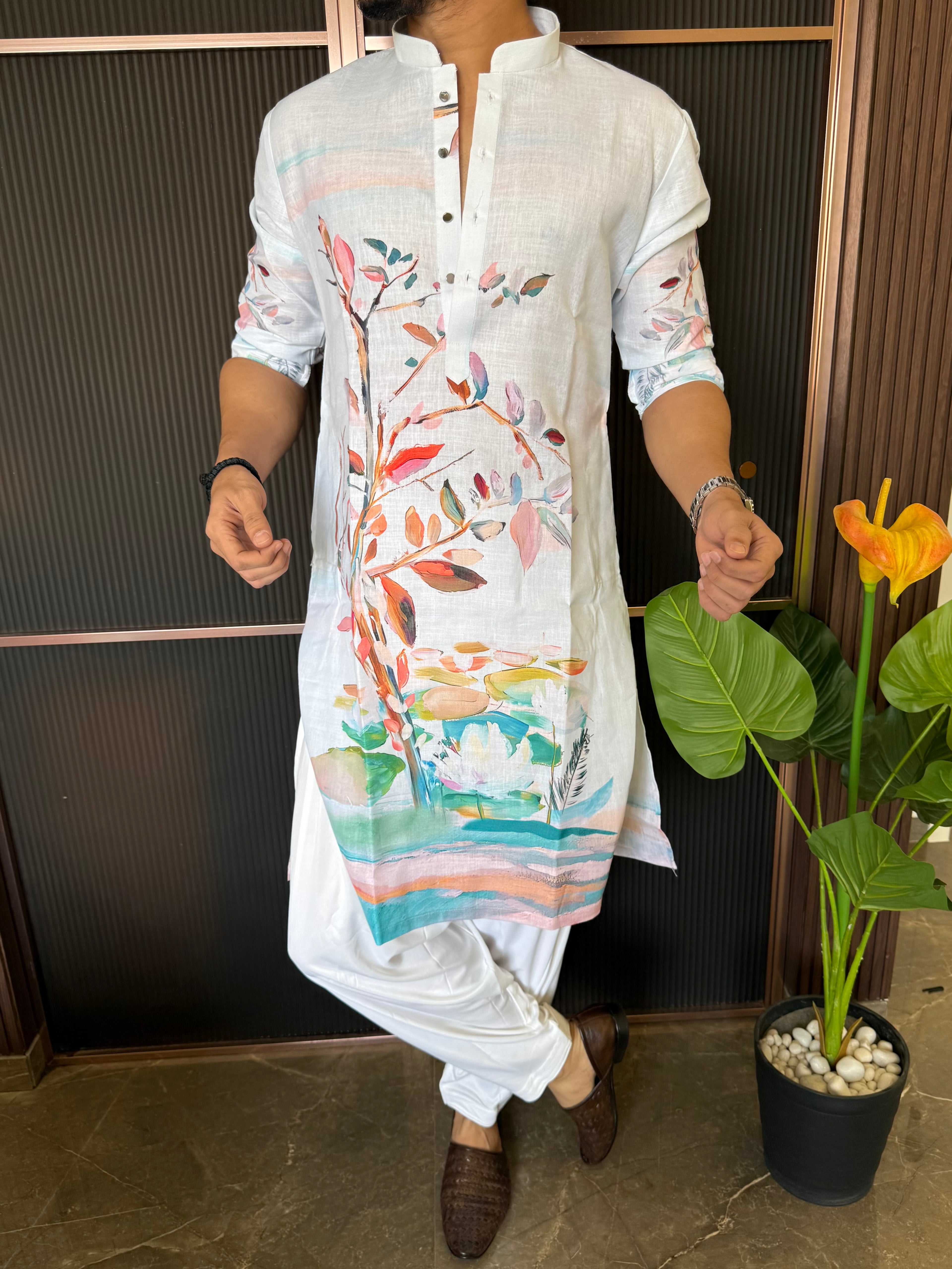 Premium Linen Printed Kurta