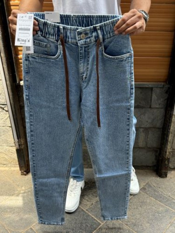 Elastic Stretchable Mid Blue Jeans