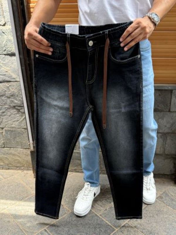 Elastic Stretchable Washed Blue Jeans