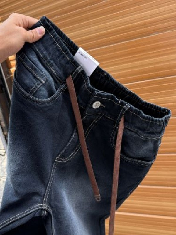 Elastic Stretchable Washed Blue Jeans