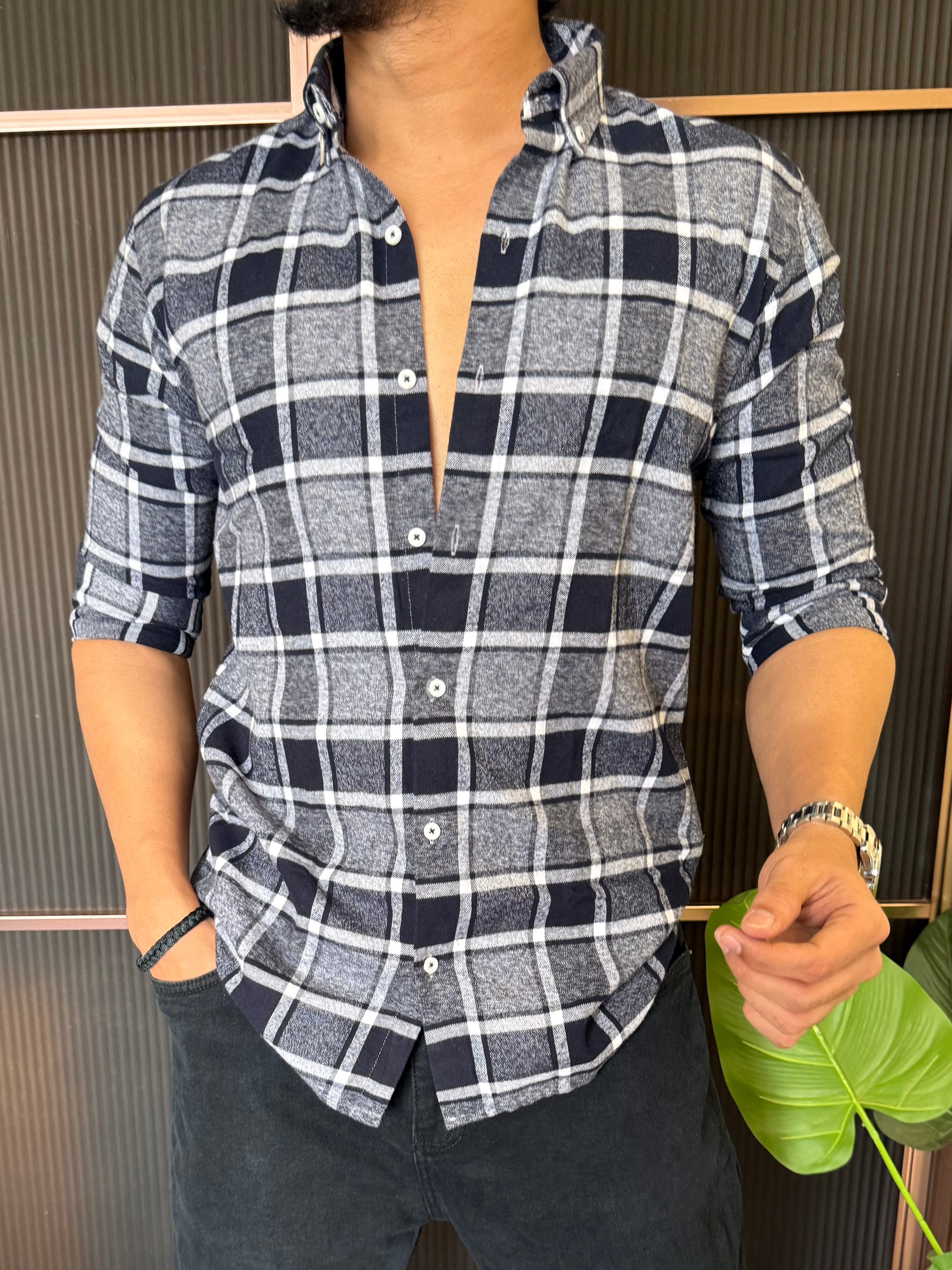 Brushing Grey Chex – Kings Studio