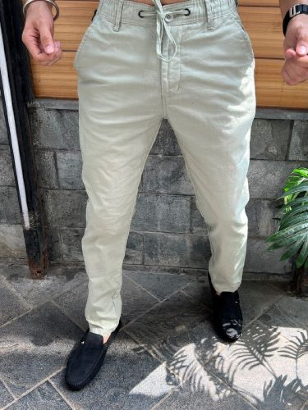 Elastic Waist Pista Linen Pant
