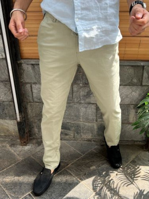 Elastic Waist Pista Linen Pant