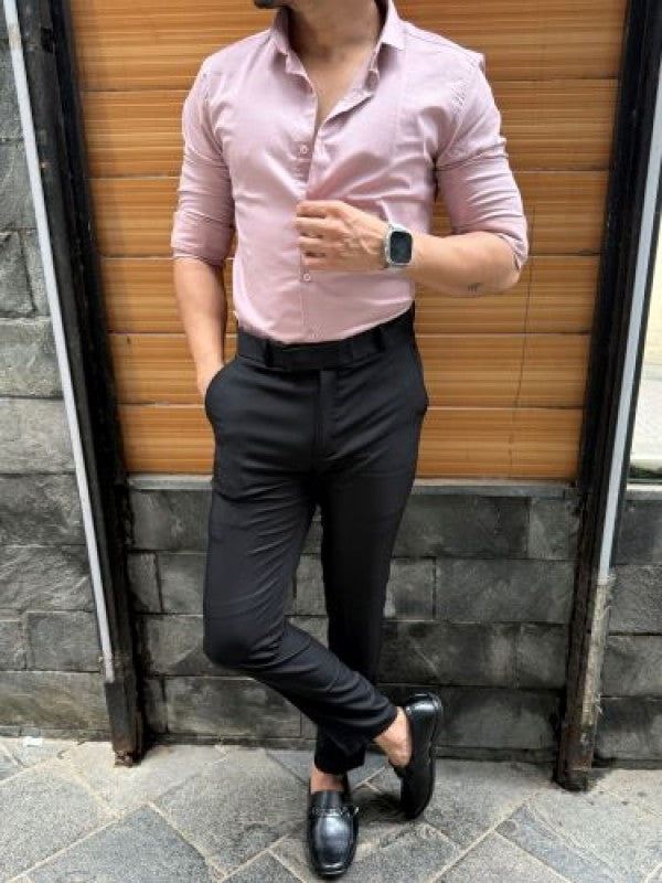 Stretchable Cotton Peach Full Sleeve Shirt