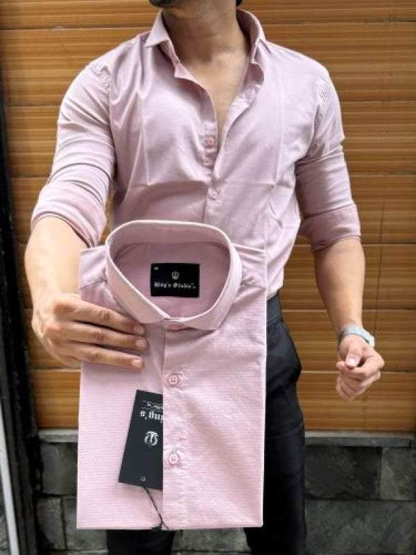 Stretchable Cotton Peach Full Sleeve Shirt