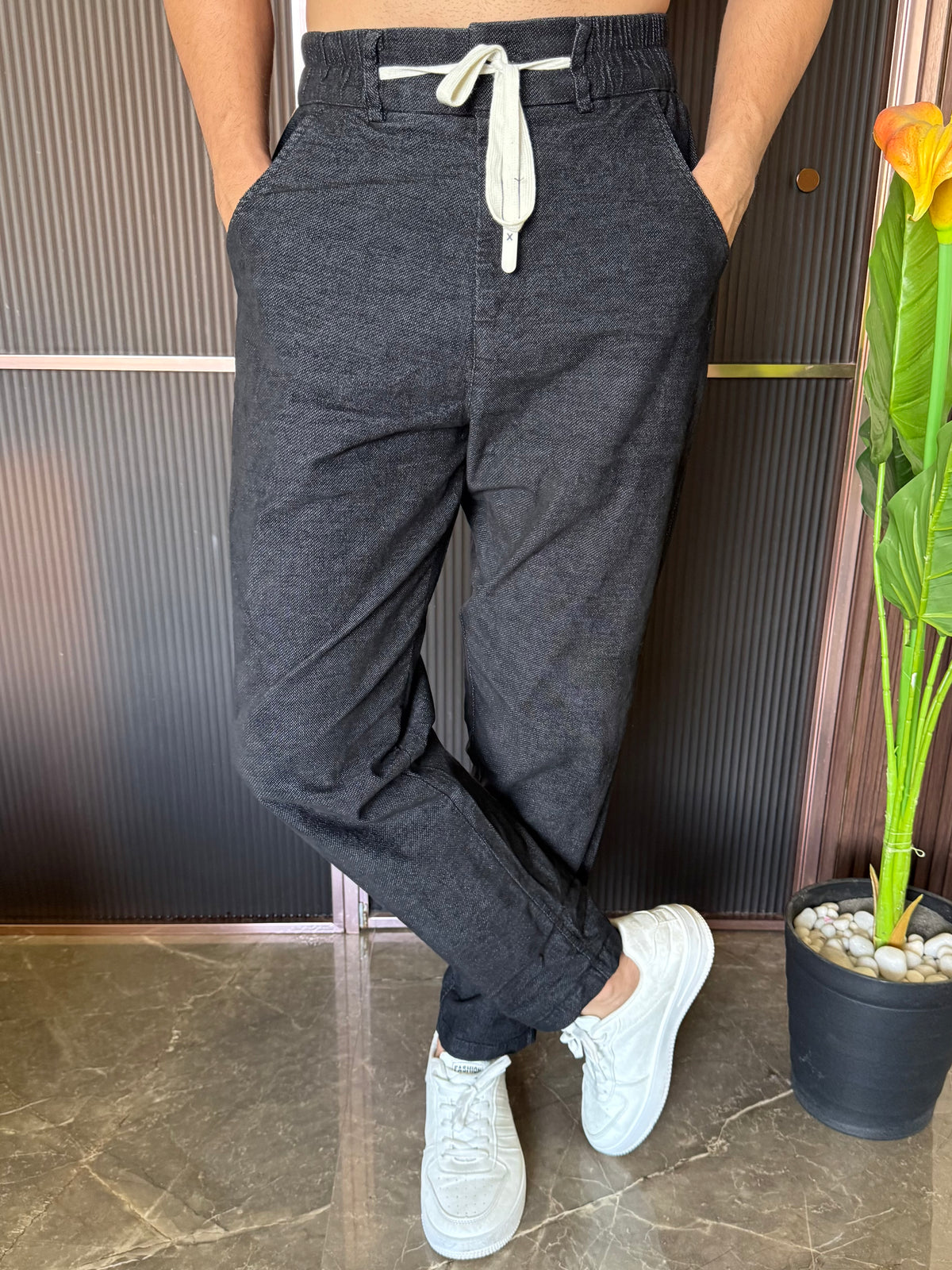 Stringy Soft Korean Black Denim