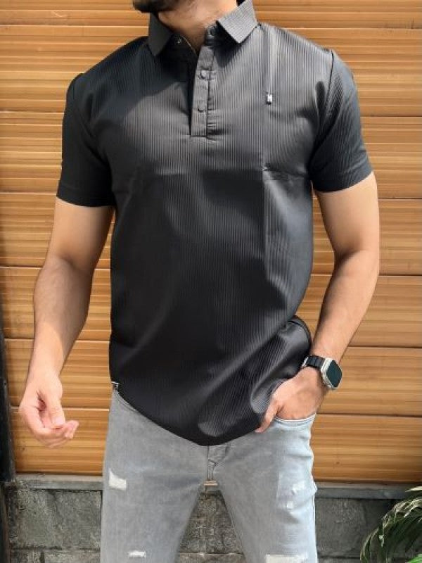 Imported Desing 2 Black Collar Tshirt