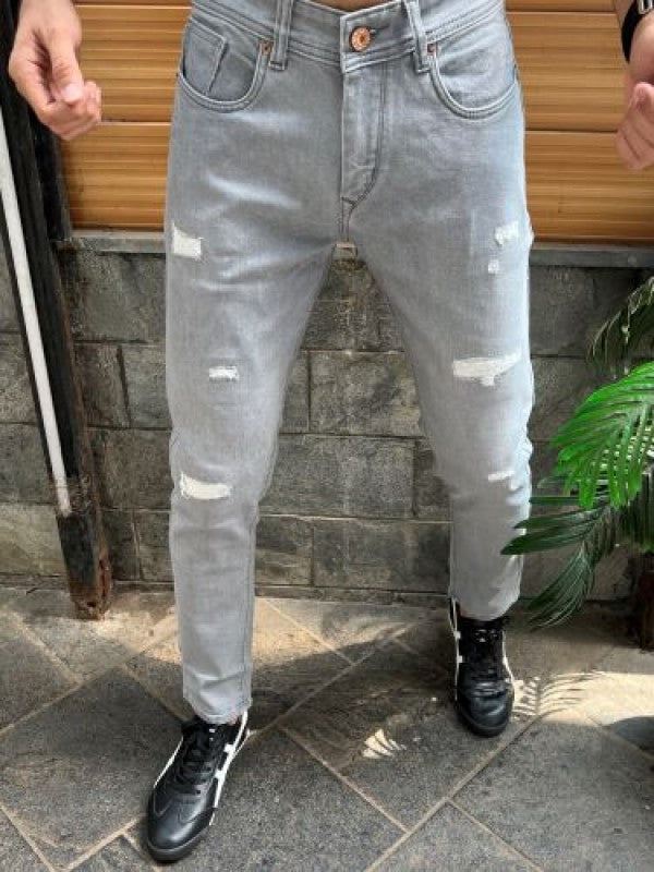 Wornout Grey Slim fit Jeans