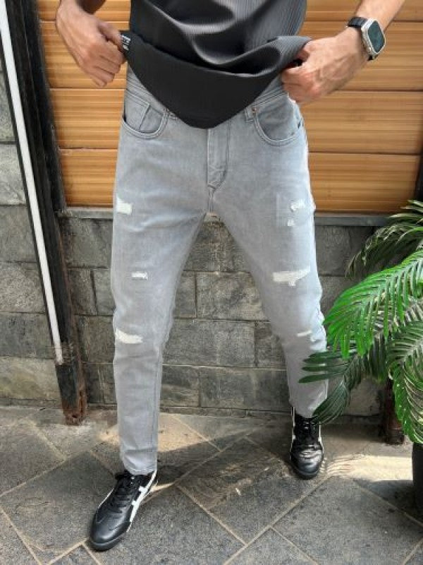 Wornout Grey Slim fit Jeans