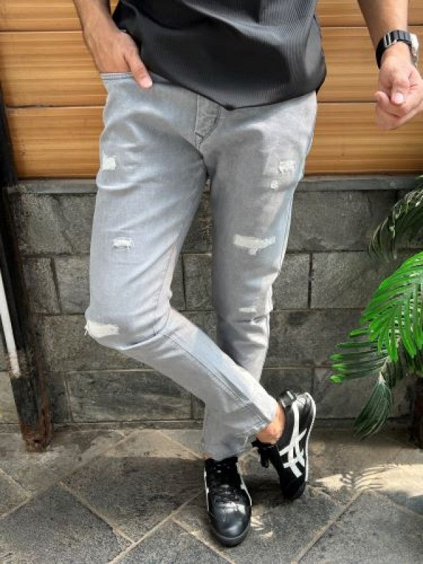 Wornout Grey Slim fit Jeans