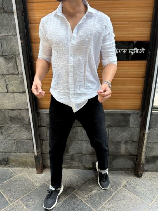 Soft Handfeel  White Full sleeve Shirt