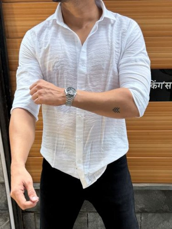 Soft Handfeel  White Full sleeve Shirt