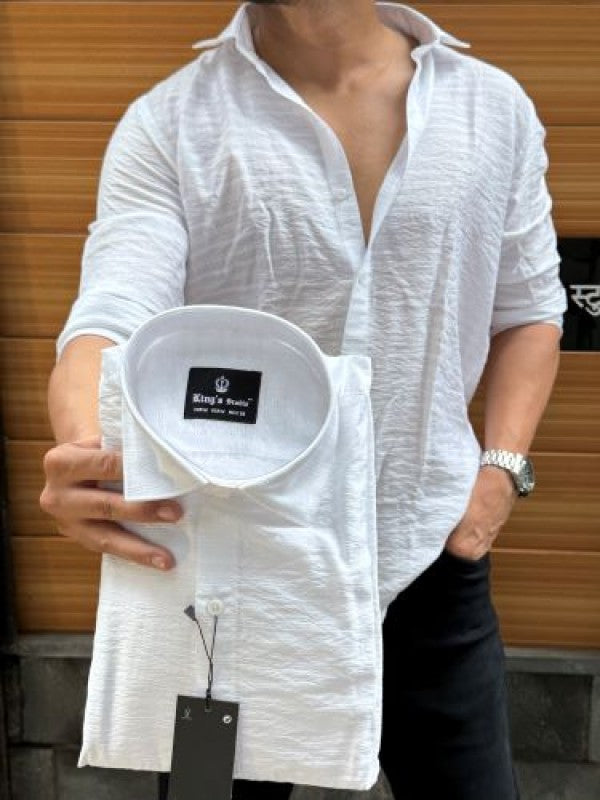 Soft Handfeel  White Full sleeve Shirt