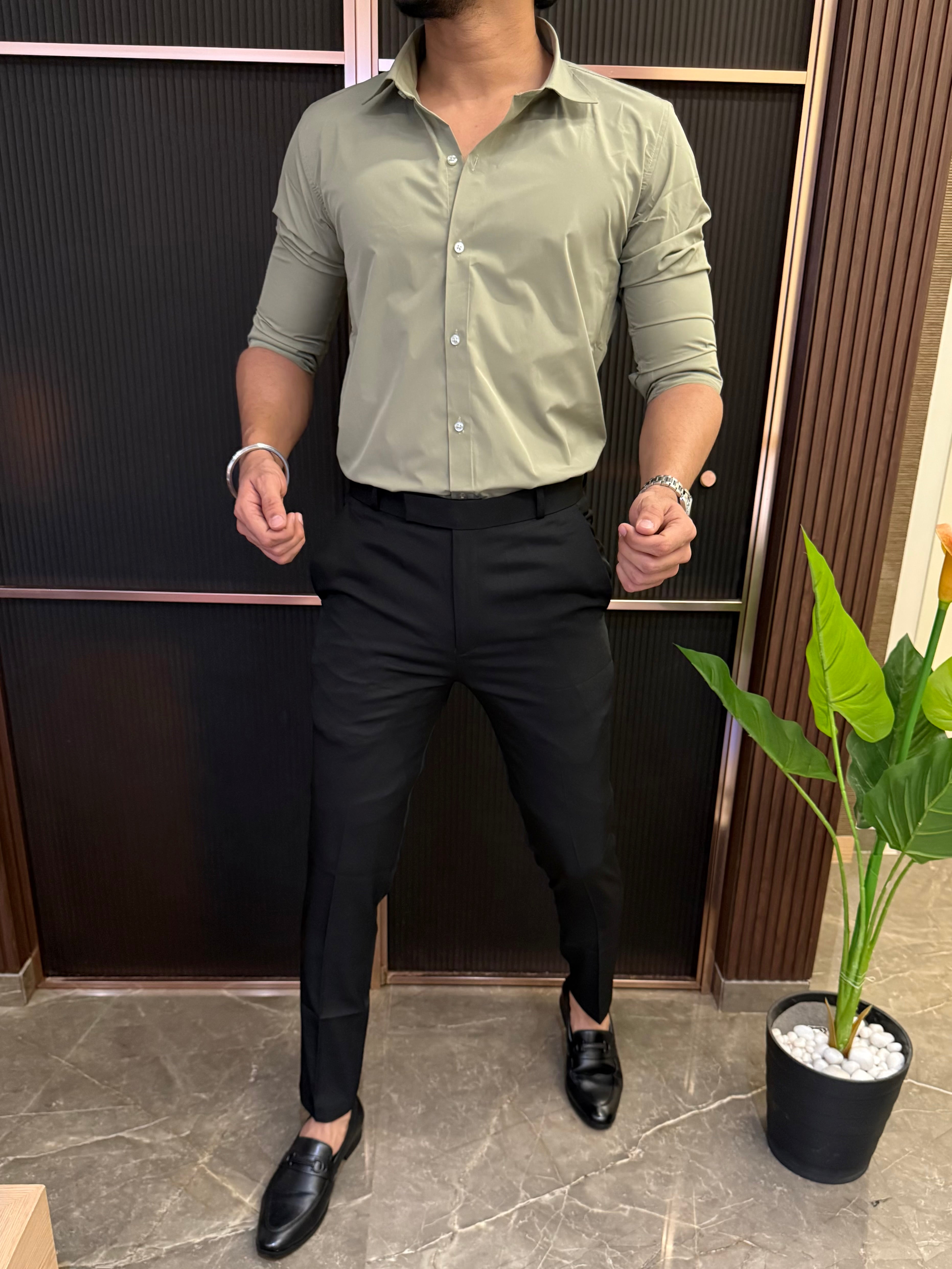 Formal Cotton Full Sleeve Pastel Green Shirt