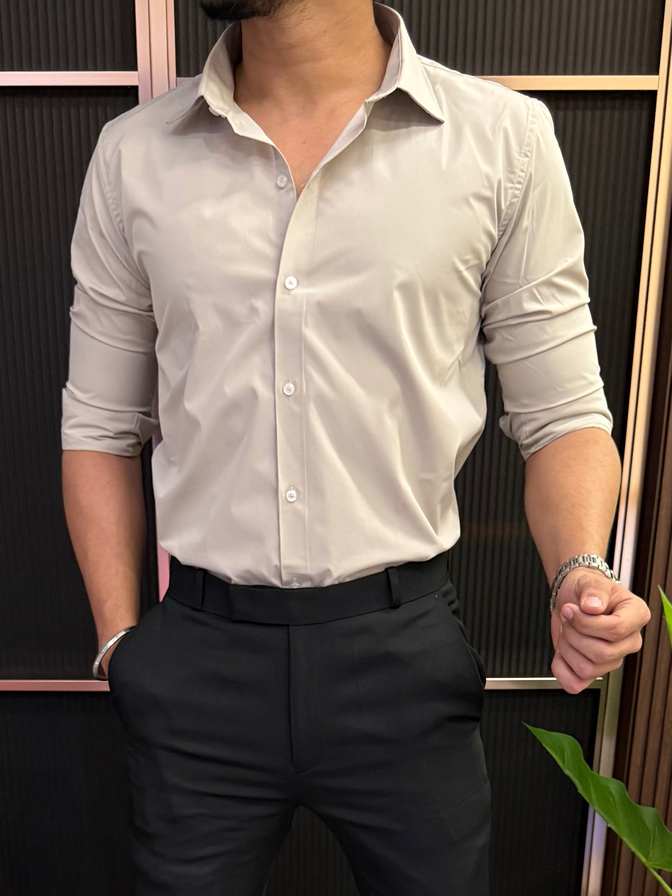 Formal Cotton Full Sleeve Cream