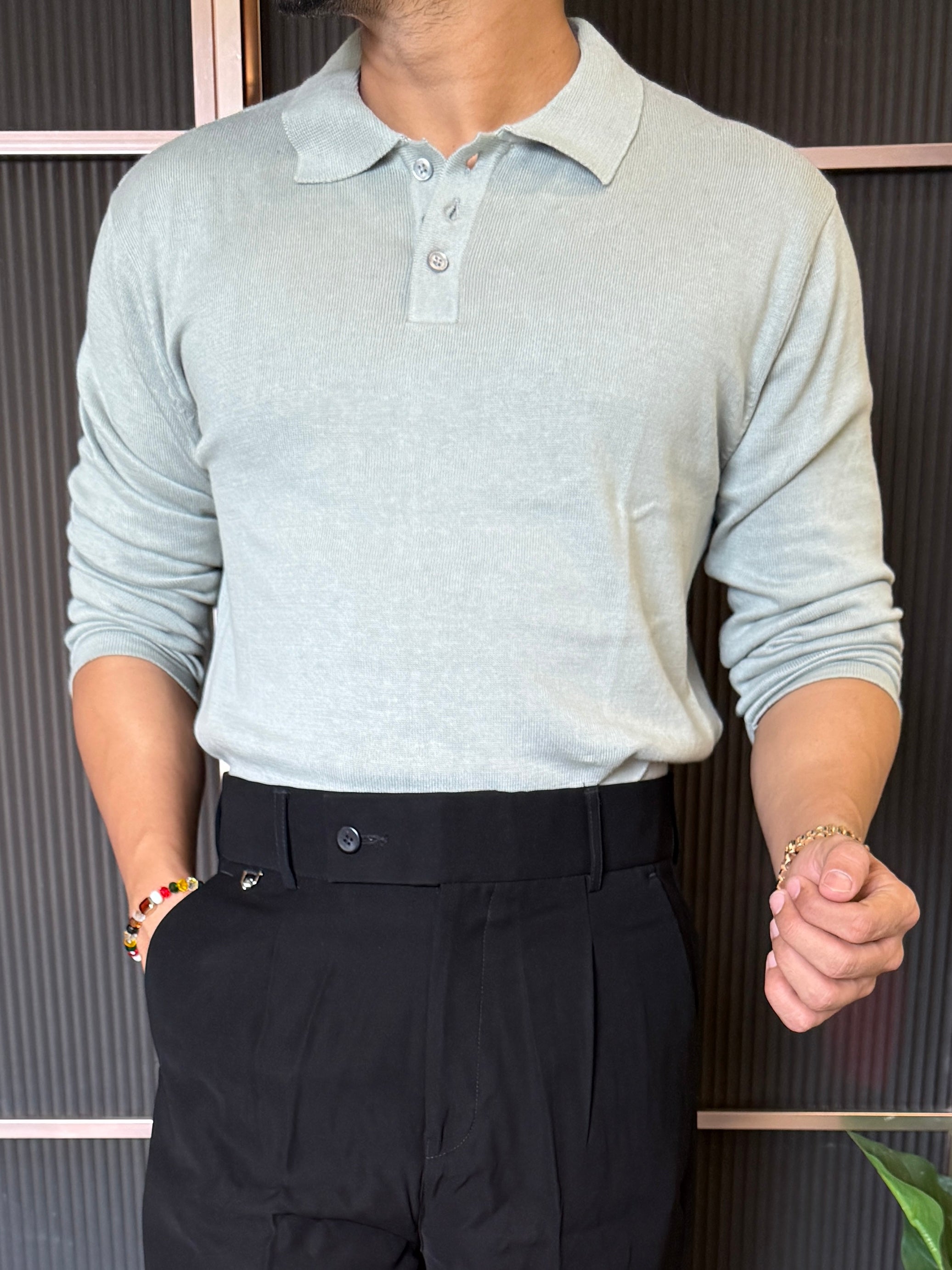 Knitted Collar LightGrey Fullsleeves