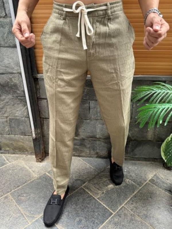Elastic Waist Cord Olive Pant