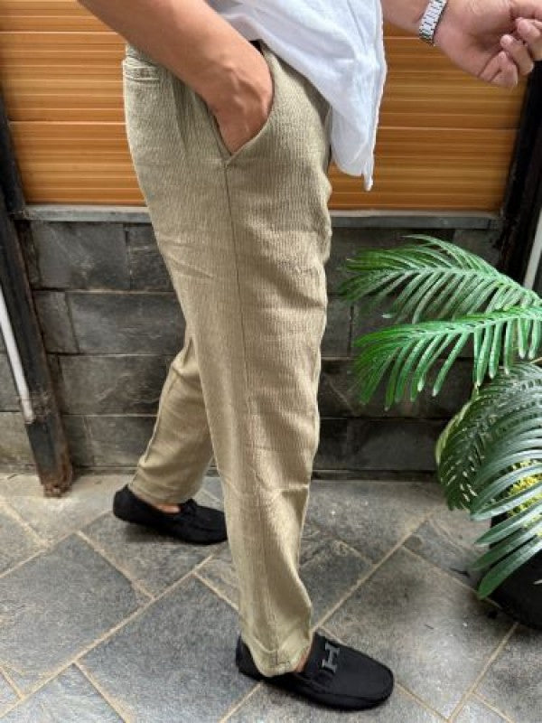 Elastic Waist Cord Olive Pant