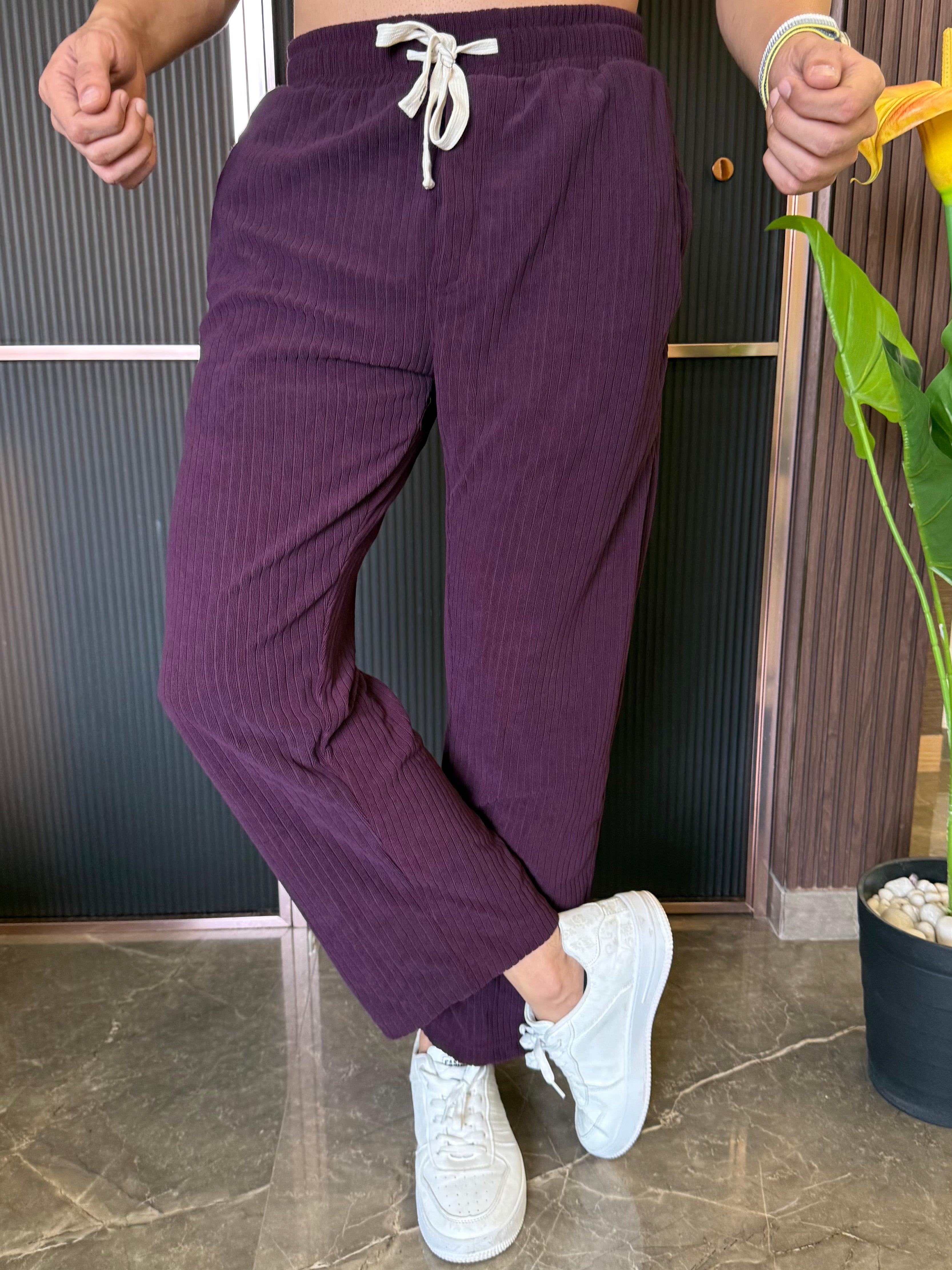 Imported Cord Fabric Purple Cord Set