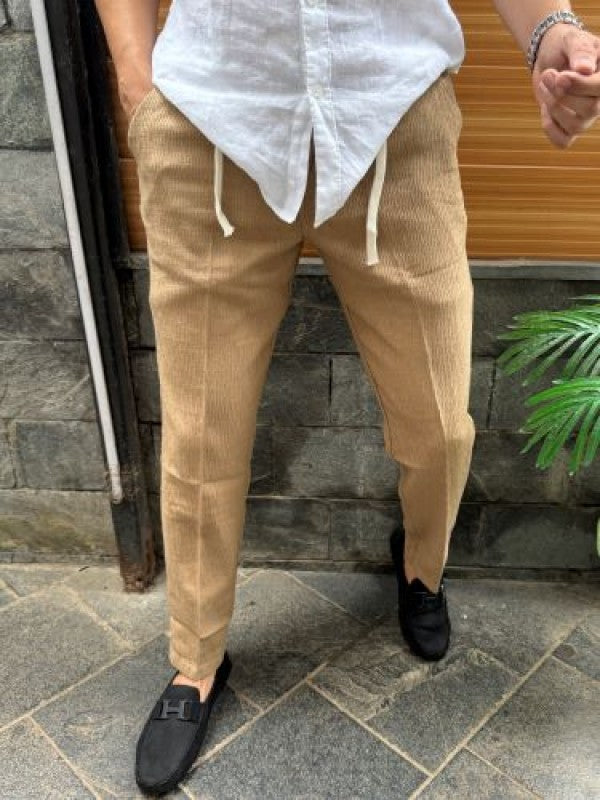Elastic Waist Cord Camel Pant