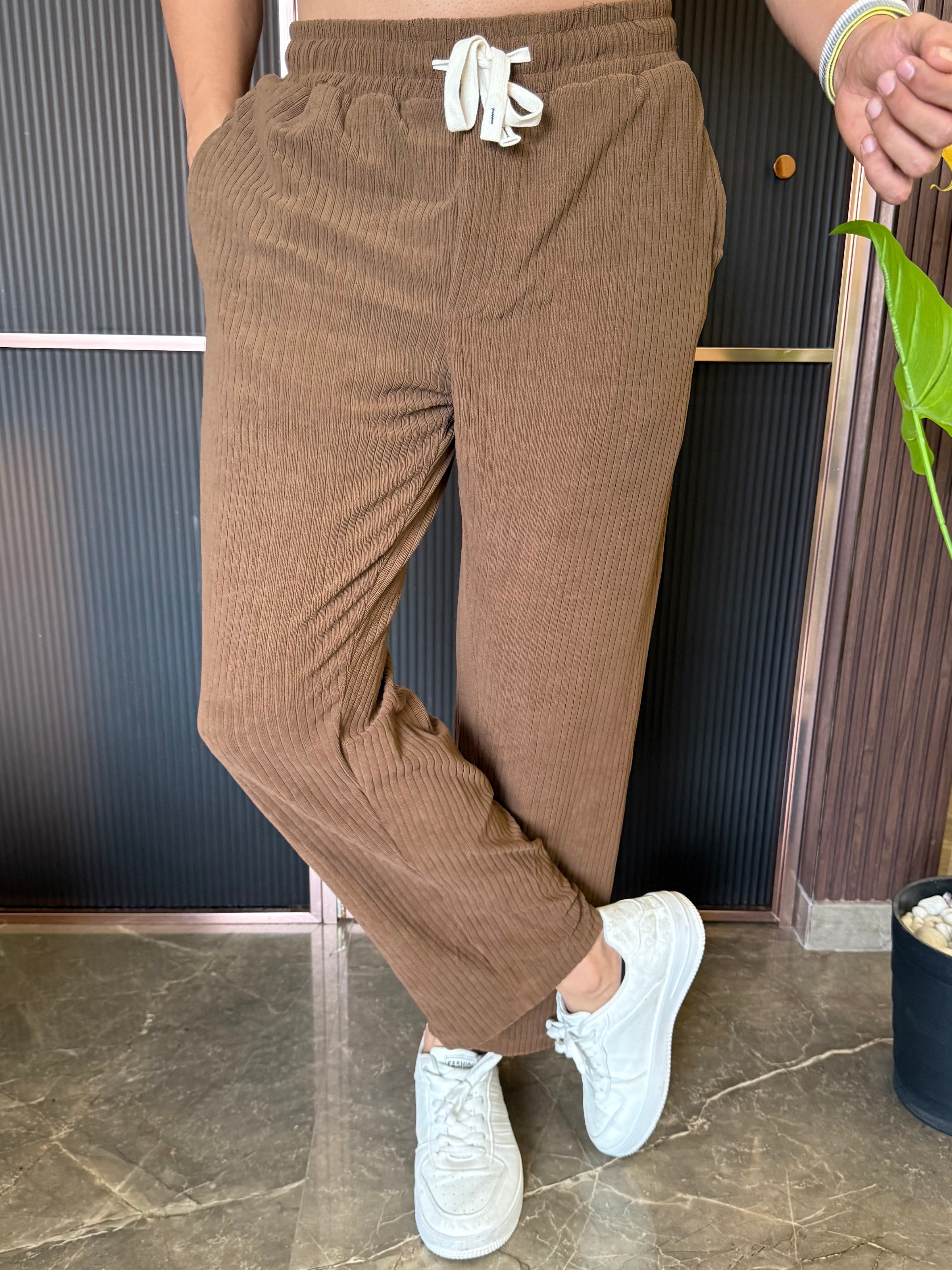 Imported Cord Fabric Brown Cord Set