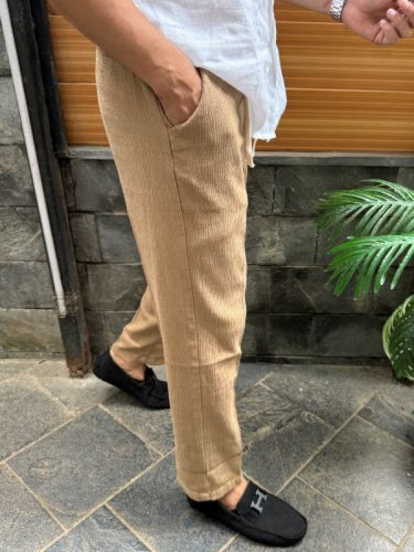 Elastic Waist Cord Camel Pant