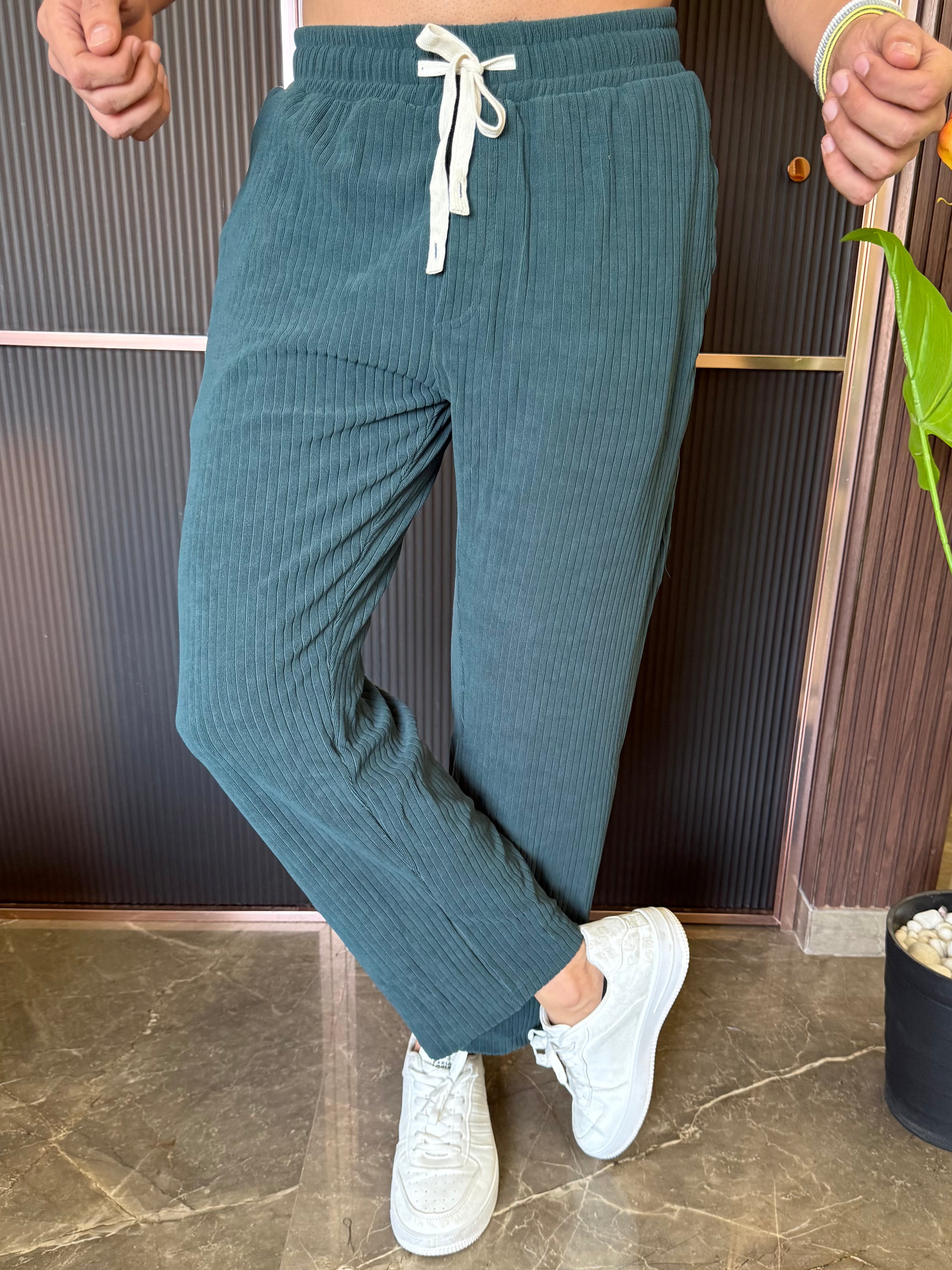 Imported Cord Fabric Green Cord Set