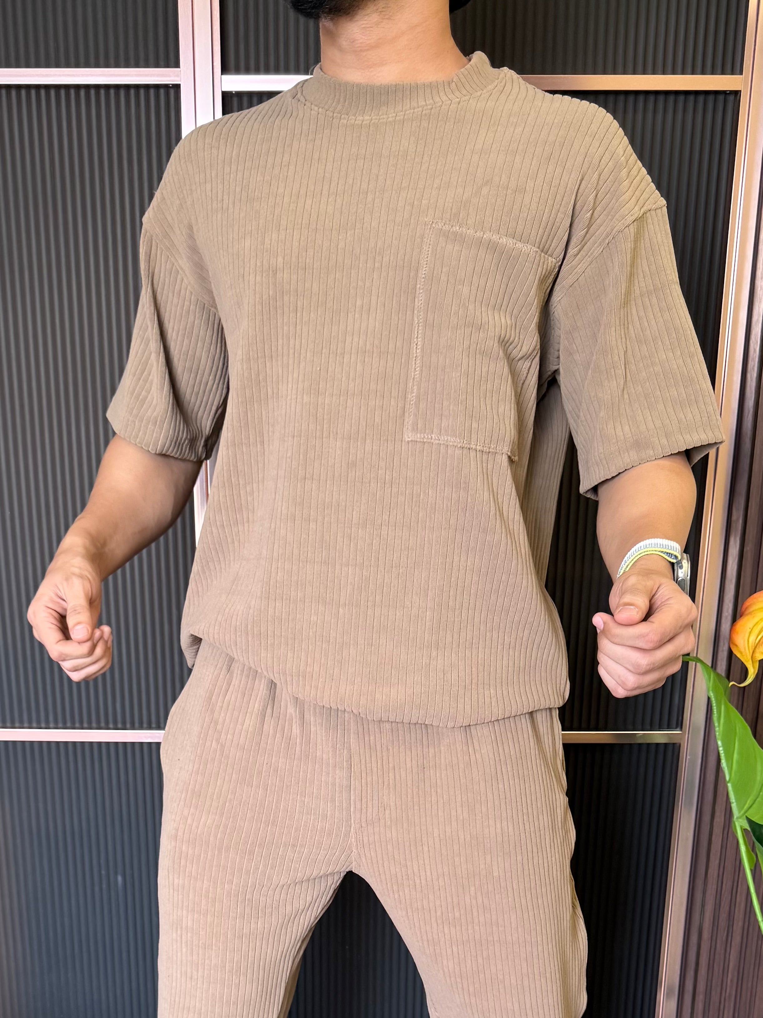 Imported Cord Fabric Camel Cord Set