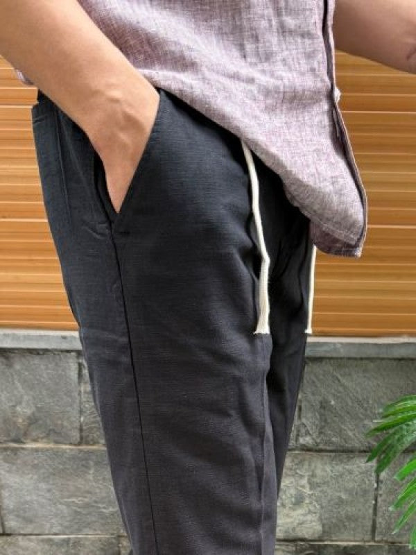 Premium Linen Korean Black Pants