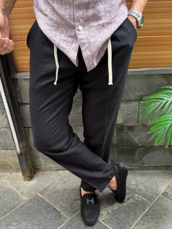 Premium Linen Korean Black Pants