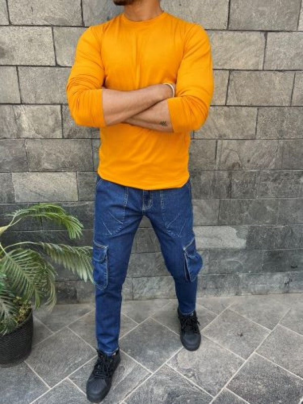 Smooth Cotton Lycra  Mustard Fullsleeve Tshirt