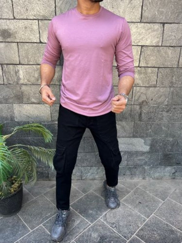 Smooth Cotton Lycra  Grape  Fullsleeve Tshirt