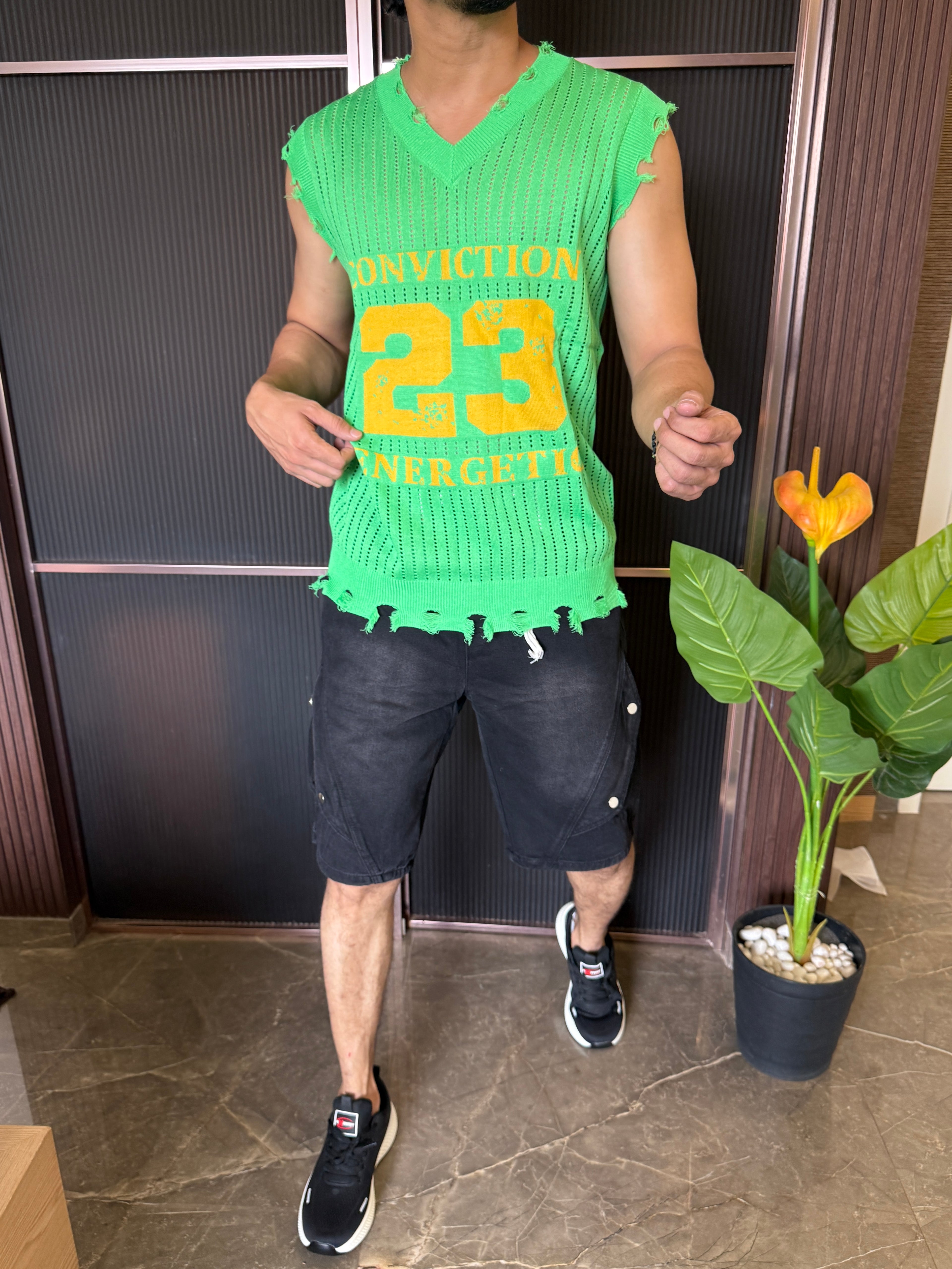 Imported Knit Green Tank
