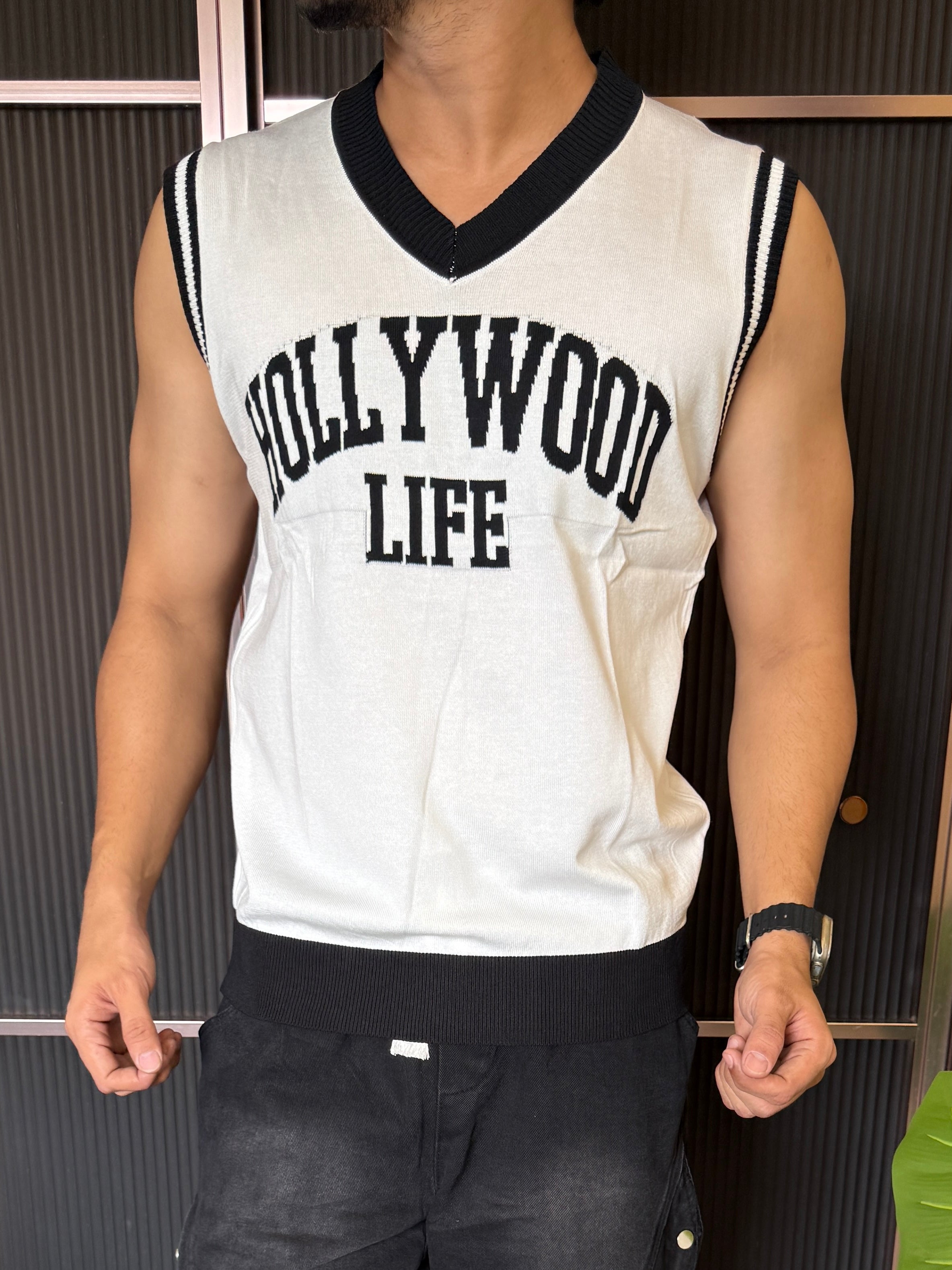 Imported Knit Hollywood White Tank